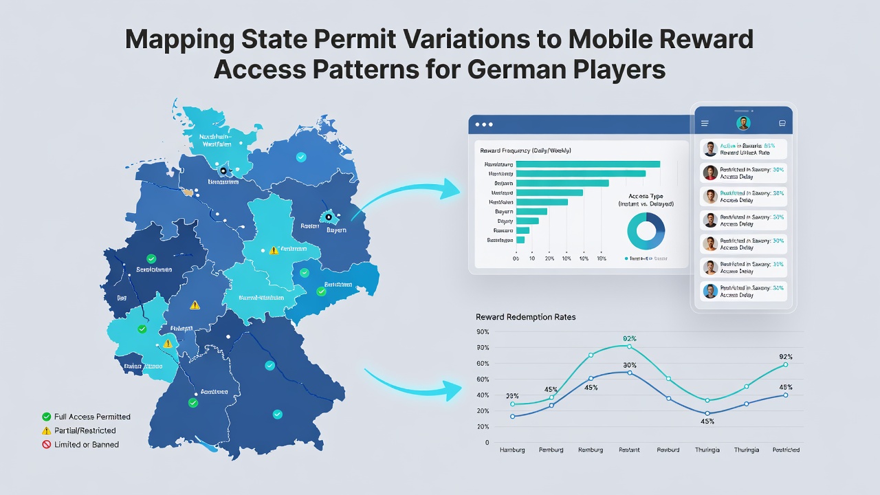 Smartphone-Display mit Casino-App-Oberfläche und regionalen Lizenzsymbolen die unterschiedliche Belohnungszugänge visualisieren